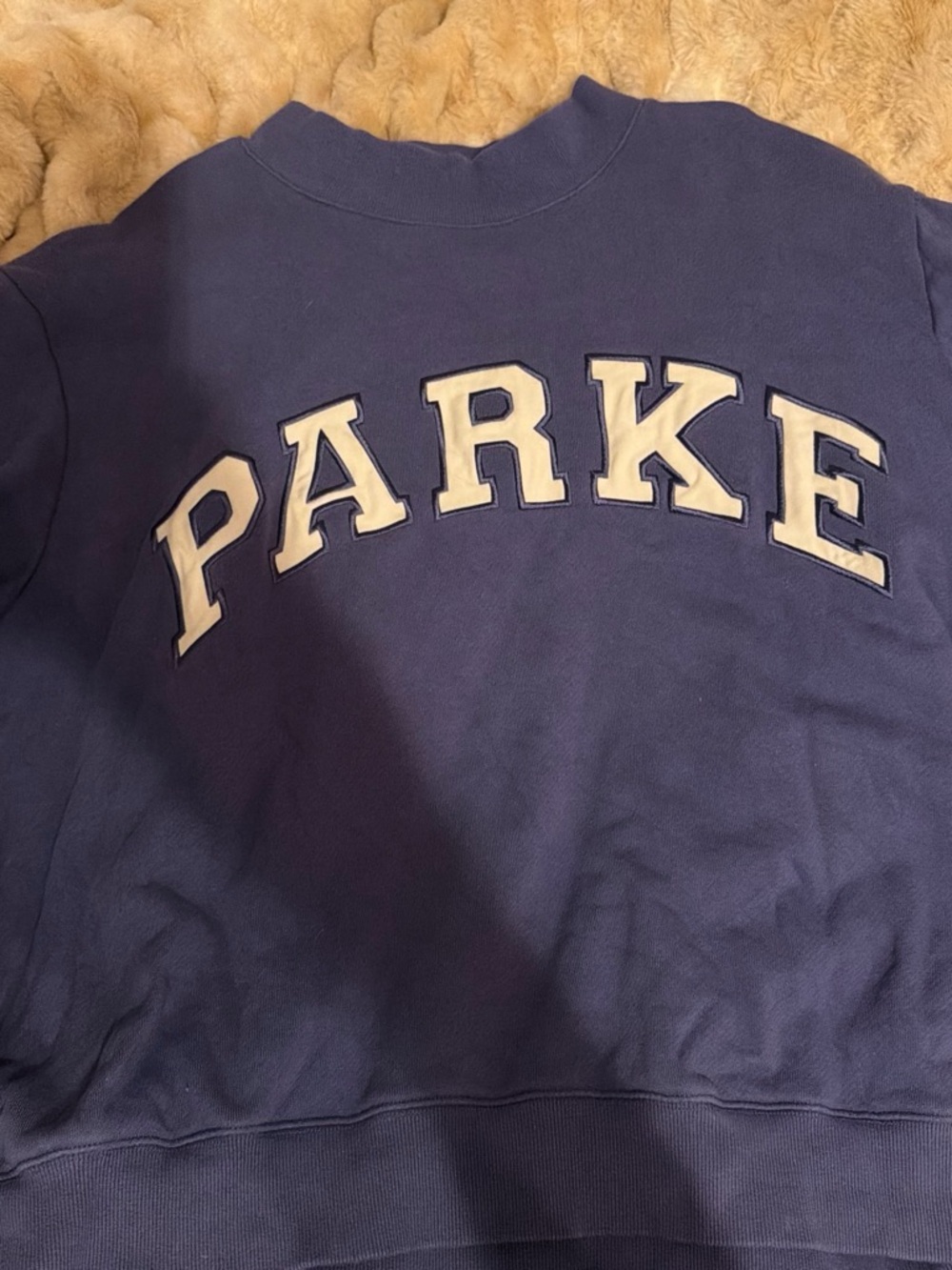 Parker Purple Crew Sweatshirt with White Arch Logo